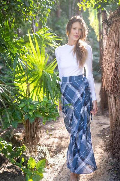 Wrap Skirt - Plaid Print