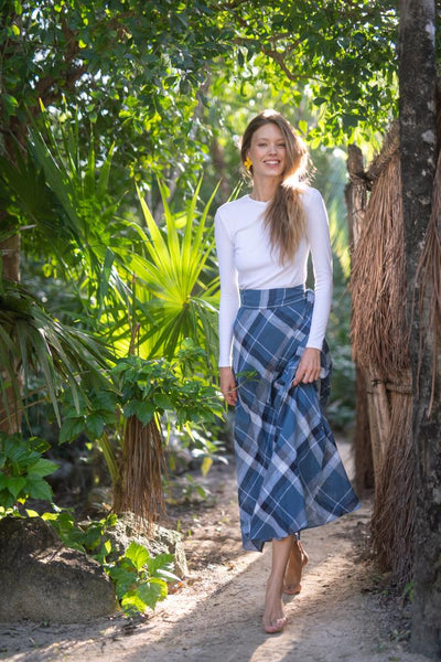 Wrap Skirt - Plaid Print