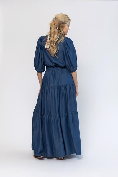 Tiered Maxi Skirt - Denim