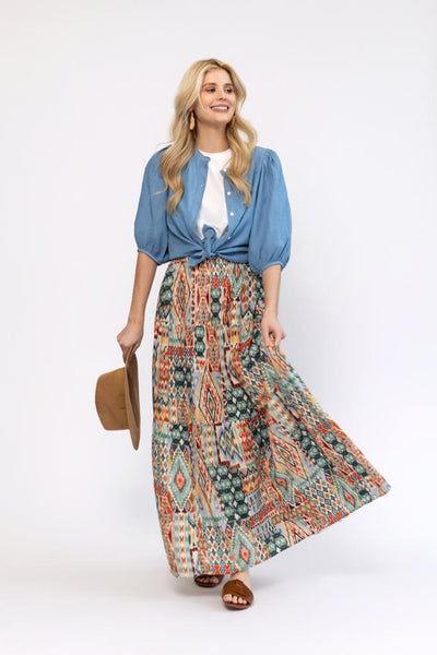 Bubble Sleeve Top - Denim