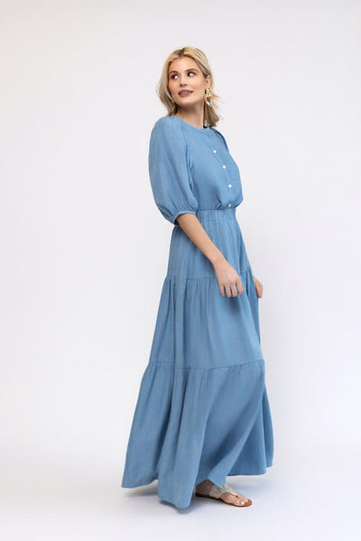 Bubble Sleeve Top - Denim