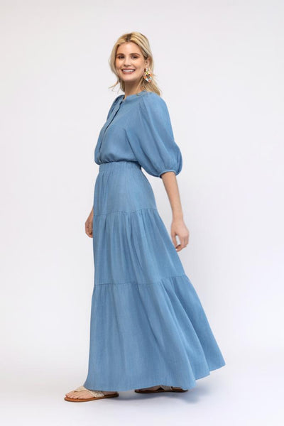 Bubble Sleeve Top - Denim