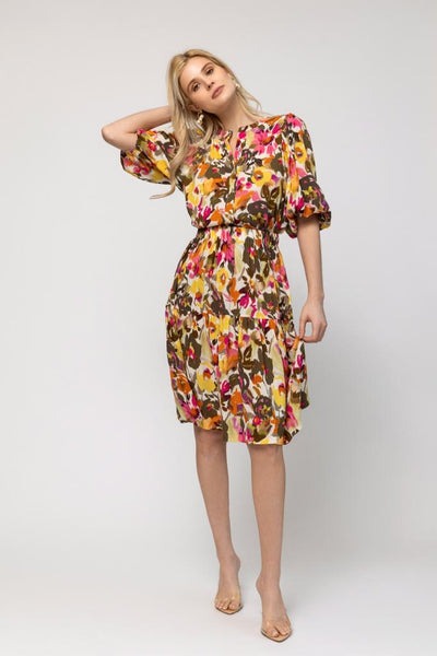 Bubble Sleeve Shirt - Floral Print