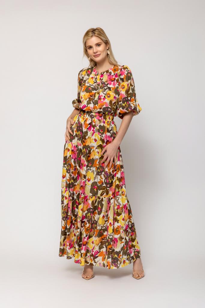 Tiered Maxi Skirt - Floral Print