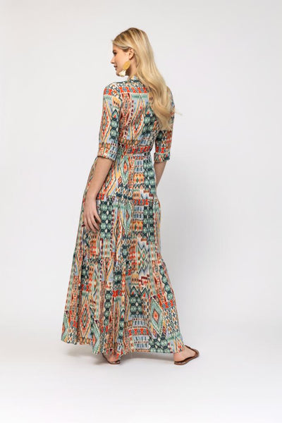 Tired Maxi Dress - Aztec