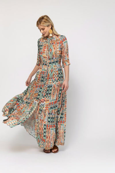 Tired Maxi Dress - Aztec