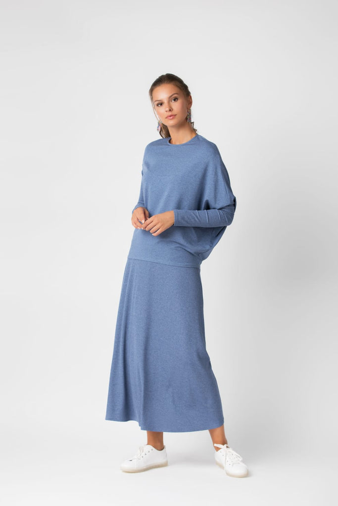 Midi A-line Skirt