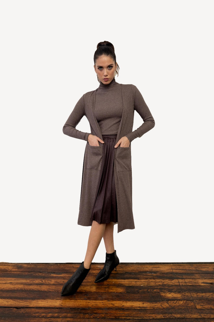 Basic Ribbed Turtleneck Thin Ribbed XXS CRANBERRY